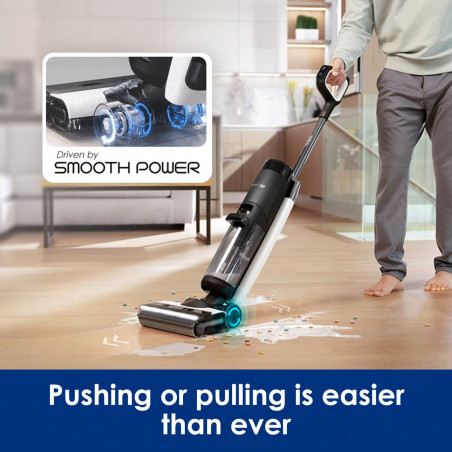 Tineco Floor One S7 Flashdry Pet ηλεκτρική σκούπα, 230W, 0.72 l βρώμικο/0.85 l καθαρό, 40 λεπτά αυτονομία, 4 λειτουργίες, σύστημα αυτοκαθαρισμού FlashDry, οθόνη LED, Μαύρο