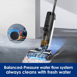 Tineco Floor One S7 Flashdry Pet ηλεκτρική σκούπα, 230W, 0.72 l βρώμικο/0.85 l καθαρό, 40 λεπτά αυτονομία, 4 λειτουργίες, σύστημα αυτοκαθαρισμού FlashDry, οθόνη LED, Μαύρο