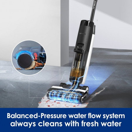 Tineco Floor One S7 Flashdry Pet ηλεκτρική σκούπα, 230W, 0.72 l βρώμικο/0.85 l καθαρό, 40 λεπτά αυτονομία, 4 λειτουργίες, σύστημα αυτοκαθαρισμού FlashDry, οθόνη LED, Μαύρο