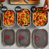 Σετ 3 τεμαχίων Black+Blum Meal Prep FBSS-BX-PACK1, 0,6/0,9/1,2 l, ορθογώνιο, κατάλληλο για φούρνο, χωρίς BPA, ανοξείδωτο ατσάλι, γκρι