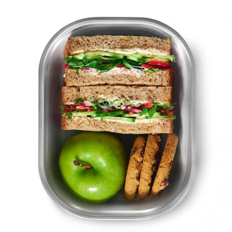 Σετ 3 τεμαχίων Black+Blum Meal Prep FBSS-BX-PACK1, 0,6/0,9/1,2 l, ορθογώνιο, κατάλληλο για φούρνο, χωρίς BPA, ανοξείδωτο ατσάλι, γκρι