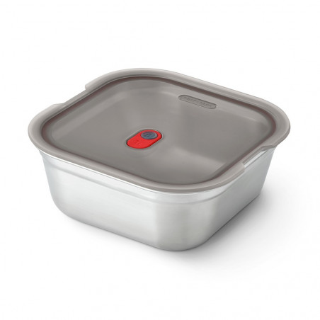 Κουτί φαγητού Black+Blum FBSS-SQ-L017, 1,4 l, τετράγωνο, ασφαλές για φούρνο, χωρίς BPA, ανοξείδωτο ατσάλι, γκρι