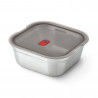 Κουτί φαγητού Black+Blum FBSS-SQ-L017, 1,4 l, τετράγωνο, ασφαλές για φούρνο, χωρίς BPA, ανοξείδωτο ατσάλι, γκρι