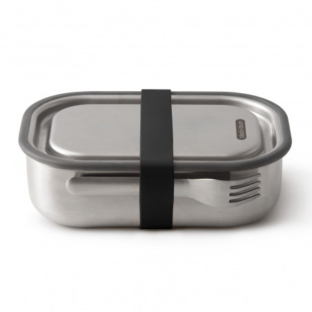 Κουτί φαγητού Black+Blum BAM-SS-L018, 1 l, ορθογώνιο, ασφαλές για φούρνο, χωρίς BPA, ανοξείδωτο ατσάλι, γκρι