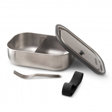 Κουτί φαγητού Black+Blum BAM-SS-L018, 1 l, ορθογώνιο, ασφαλές για φούρνο, χωρίς BPA, ανοξείδωτο ατσάλι, γκρι