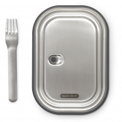 Κουτί φαγητού Black+Blum BAM-SS-L018, 1 l, ορθογώνιο, ασφαλές για φούρνο, χωρίς BPA, ανοξείδωτο ατσάλι, γκρι
