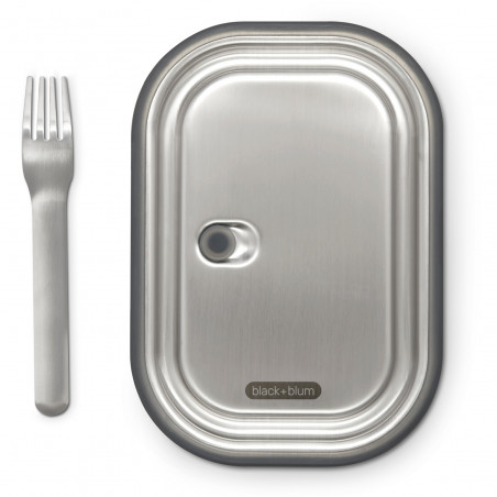 Κουτί φαγητού Black+Blum BAM-SS-L018, 1 l, ορθογώνιο, ασφαλές για φούρνο, χωρίς BPA, ανοξείδωτο ατσάλι, γκρι