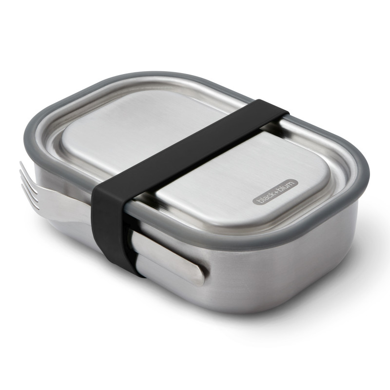 Κουτί φαγητού Black+Blum BAM-SS-L018, 1 l, ορθογώνιο, ασφαλές για φούρνο, χωρίς BPA, ανοξείδωτο ατσάλι, γκρι