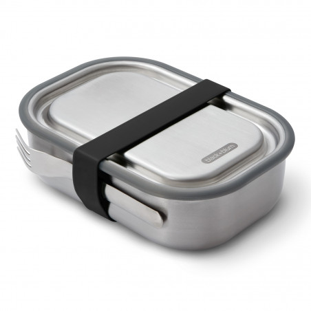 Κουτί φαγητού Black+Blum BAM-SS-L018, 1 l, ορθογώνιο, ασφαλές για φούρνο, χωρίς BPA, ανοξείδωτο ατσάλι, γκρι