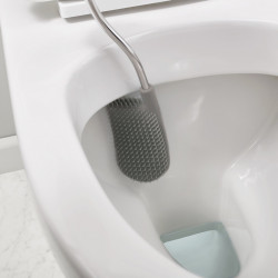 Βούρτσα τουαλέτας Joseph Joseph Flex 70517, Εύκαμπτη κεφαλή σχήματος D, Ανοξείδωτο, Λευκό/Inox