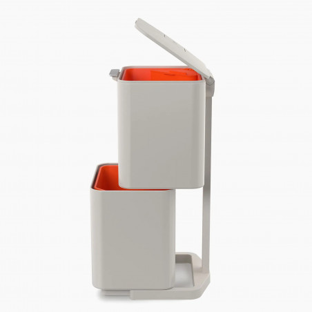 3σε1 Joseph Joseph Totem Compact 30064, 2x20 l, Δοχείο απορριμμάτων 3 l, Κάθετος σχεδιασμός, Ανταλλάξιμα φίλτρα με ενεργό άνθρακα, Μπεζ