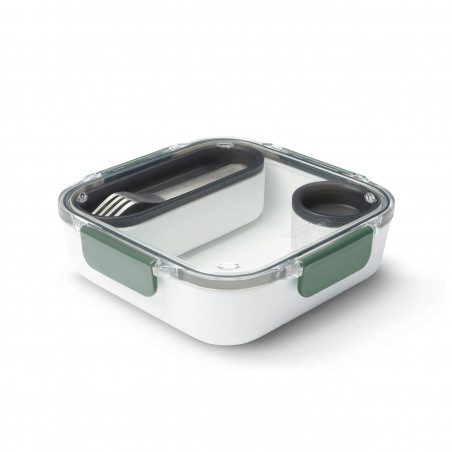 Κουτί τροφίμων Black+Blum BAO-BA010, 1 l, Εσωτερικό διαμέρισμα, χωρίς BPA, ασφαλές στο πλυντήριο πιάτων, Λευκό/Πράσινο
