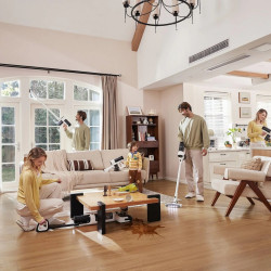 Tineco Floor One Switch S6 Stretch Plus 5in1 όρθια ηλεκτρική σκούπα, 21000 Pa, Στεγνό/Υγρό, 0.72L βρώμικο/0.8L καθαρό, Wi-Fi, iLoop adaptive power, Μαύρο/λευκό