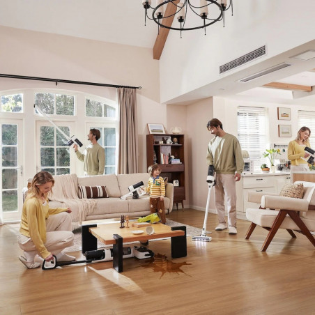 Tineco Floor One Switch S6 Stretch Plus 5in1 όρθια ηλεκτρική σκούπα, 21000 Pa, Στεγνό/Υγρό, 0.72L βρώμικο/0.8L καθαρό, Wi-Fi, iLoop adaptive power, Μαύρο/λευκό