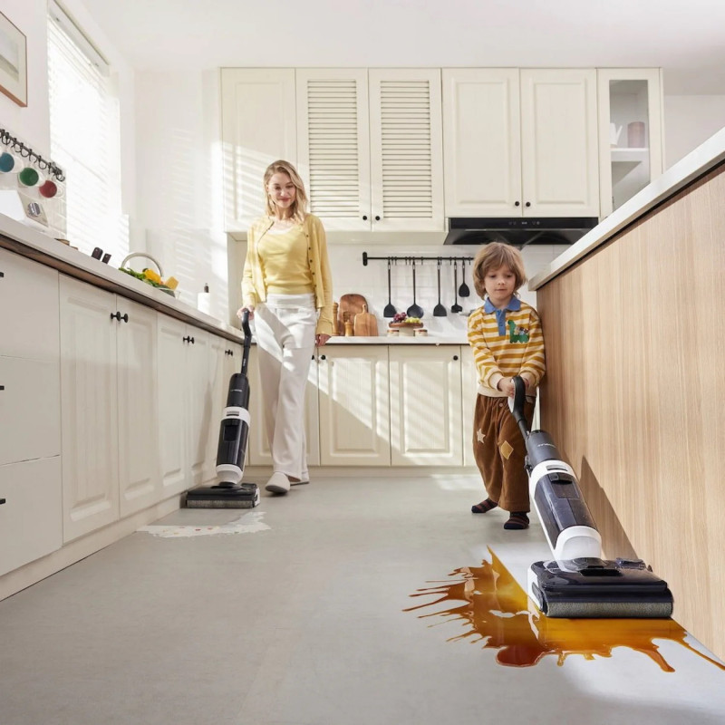 Tineco Floor One Switch S6 Stretch Plus 5in1 όρθια ηλεκτρική σκούπα, 21000 Pa, Στεγνό/Υγρό, 0.72L βρώμικο/0.8L καθαρό, Wi-Fi, iLoop adaptive power, Μαύρο/λευκό