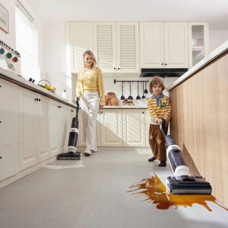Tineco Floor One Switch S6 Stretch Plus 5in1 όρθια ηλεκτρική σκούπα, 21000 Pa, Στεγνό/Υγρό, 0.72L βρώμικο/0.8L καθαρό, Wi-Fi, iLoop adaptive power, Μαύρο/λευκό