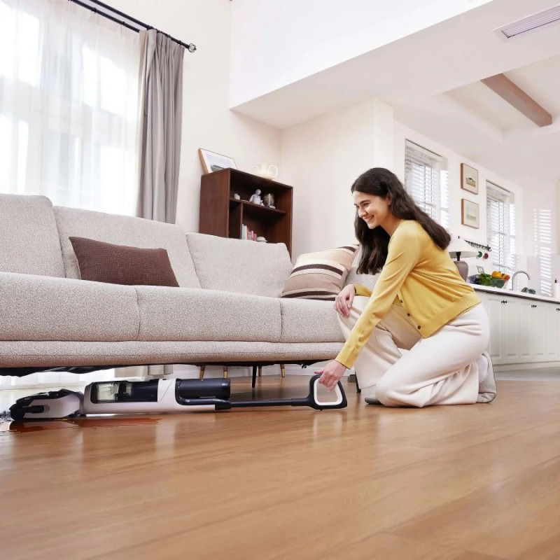 Tineco Floor One Switch S6 Stretch Plus 5in1 όρθια ηλεκτρική σκούπα, 21000 Pa, Στεγνό/Υγρό, 0.72L βρώμικο/0.8L καθαρό, Wi-Fi, iLoop adaptive power, Μαύρο/λευκό