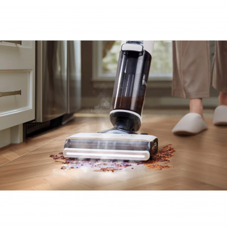 Κάθετη ηλεκτρική σκούπα Tineco Floor One S7 Steam Plus 4B1, 240W, Στεγνό/Υγρό, 0,7 l βρώμικο/0,8 l καθαρό, οθόνη LED και φωτισμός, Ατμός + στέγνωμα, Λευκό/μαύρο