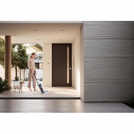 Κάθετη ηλεκτρική σκούπα Tineco Floor One S7 Steam Plus 4B1, 240W, Στεγνό/Υγρό, 0,7 l βρώμικο/0,8 l καθαρό, οθόνη LED και φωτισμός, Ατμός + στέγνωμα, Λευκό/μαύρο