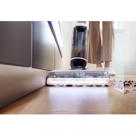 Κάθετη ηλεκτρική σκούπα Tineco Floor One S7 Steam Plus 4B1, 240W, Στεγνό/Υγρό, 0,7 l βρώμικο/0,8 l καθαρό, οθόνη LED και φωτισμός, Ατμός + στέγνωμα, Λευκό/μαύρο