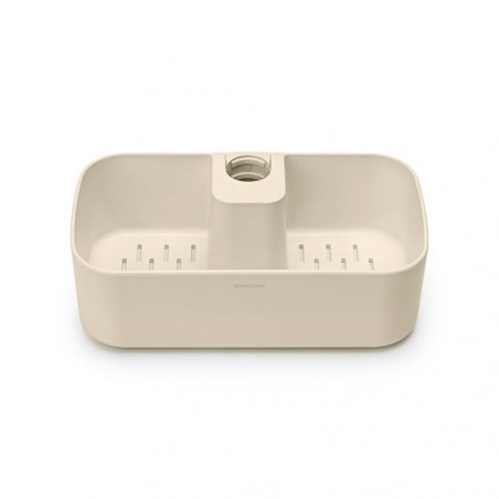 Οργανωτής ντους Brabantia ReNew 1006272, 7.5x13.3x24.4 cm, Βάθος με τρύπες νερού, Ανθεκτικό στη διάβρωση, Μπεζ