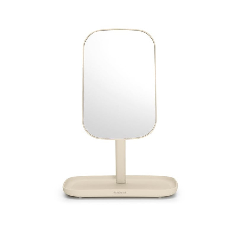 Καθρέφτης με βάση για αξεσουάρ Brabantia ReNew 1006271, 28,3x20x12,6 cm, Αντιολισθητική βάση, ρυθμιζόμενο κατά 360°, Μπεζ