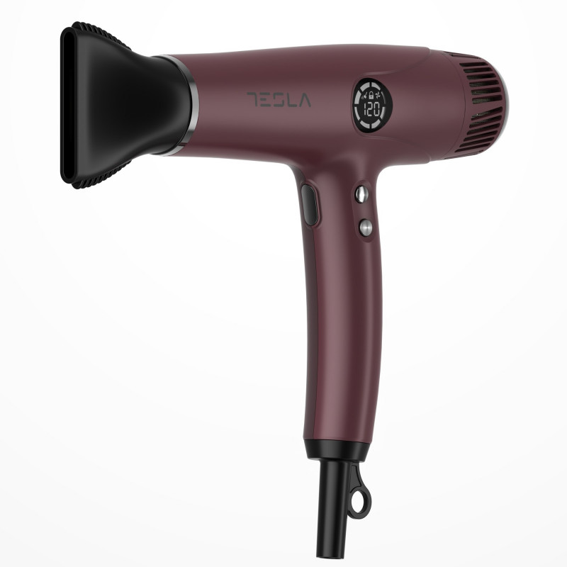 Tesla DRH500BBD, 2200W, 68000 rpm, 4 ταχύτητες, 4 ρυθμίσεις θερμοκρασίας, έως 120C, ιονισμός, Cool shot, οθόνη LED, Kaffeev.