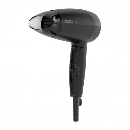 Tesla DRH200BT, Πτυσσόμενο, 1600W, 16800 rpm, 2 ταχύτητες, 2 ρυθμίσεις θερμοκρασίας, Συμπυκνωτής, Cool shot, Μαύρο