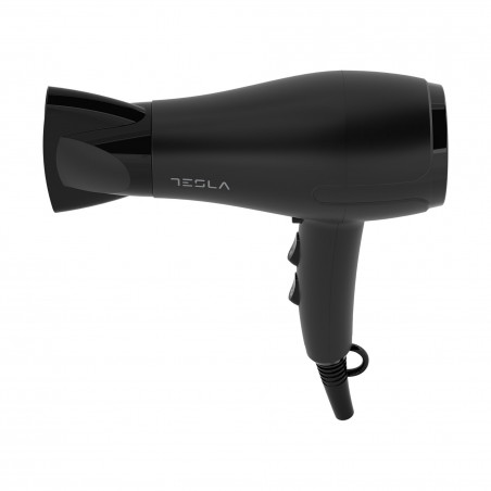 Στεγνωτήρας μαλλιών Tesla DRH220B, Πτυσσόμενος, 2000W, 17800 στροφές ανά λεπτό, 2 ταχύτητες, 3 ρυθμίσεις θερμοκρασίας, ιονισμός, Cool shot, Μαύρο