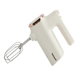 Techwood TMB-340 Μίξερ μπολ, 500W, 6 ταχύτητες, 2x 3,5 l, καπάκι με προστασία από πιτσιλιές, Λευκό/Χαμπανιζέ