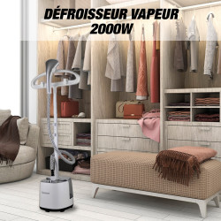 Σίδερο ατμού Techwood TDV-2006, 2000W, 2.8 l, 30 g/min, 90 λεπτά, Θερμική προστασία, 2 ρυθμίσεις, Λευκό