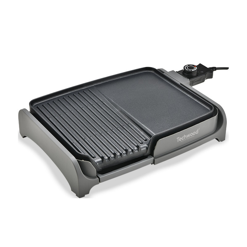 Techwood TTG-3326/2, 1600W, 33x26 cm, Αντικολλητική επίστρωση, Θερμοστάτης, Μαύρο