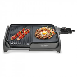 Techwood TTG-3326/2, 1600W, 33x26 cm, Αντικολλητική επίστρωση, Θερμοστάτης, Μαύρο