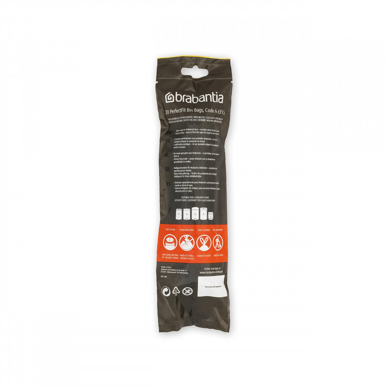 Σακούλες απορριμμάτων Brabantia PerfectFit Sort&Go/Touch 647033, μέγεθος Α, 3-5 l, 20 τεμάχια, λευκό