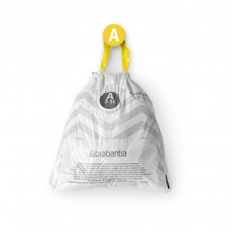 Σακούλες απορριμμάτων Brabantia PerfectFit Sort&Go/Touch 647033, μέγεθος Α, 3-5 l, 20 τεμάχια, λευκό