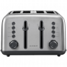 Τοστιέρα ψωμιού BUYDEEM DT640E, 1800W, 4 υποδοχές, 7 αυτόματα προγράμματα, 7 επίπεδα φρυγανίσματος, ενδεικτικές λυχνίες LED, δίσκοι ψίχας, High pop-up, Inox