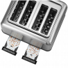 Τοστιέρα ψωμιού BUYDEEM DT640E, 1800W, 4 υποδοχές, 7 αυτόματα προγράμματα, 7 επίπεδα φρυγανίσματος, ενδεικτικές λυχνίες LED, δίσκοι ψίχας, High pop-up, Inox