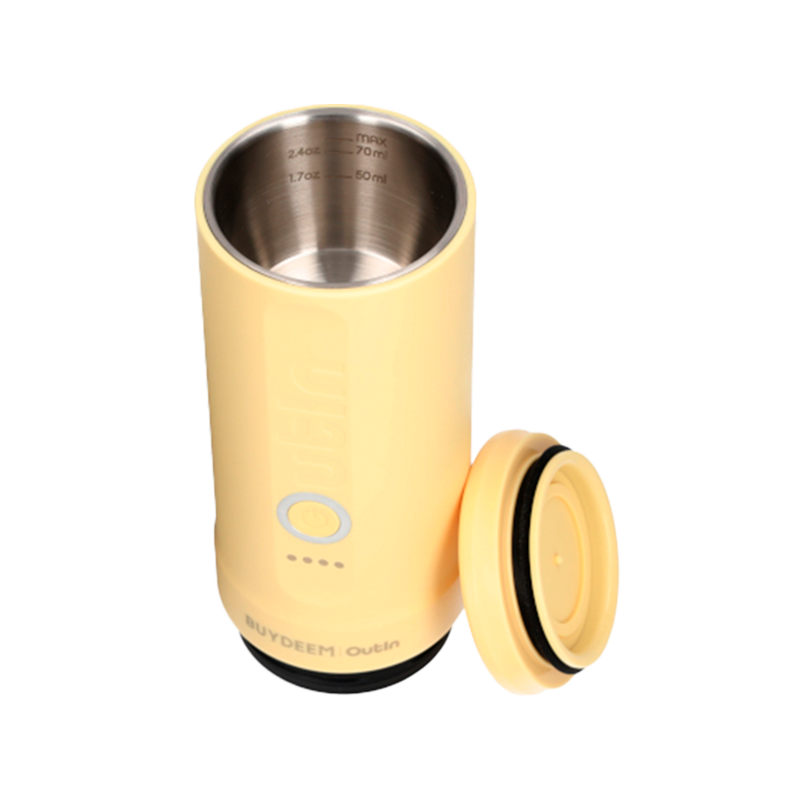 Φορητή μηχανή espresso BUYDEEM Nano OTEM-01, 7500 mAh, 20 bar, 50 ml, 12/24V, φόρτιση USB και Type-C, έδαφος + κάψουλες, κίτρινο