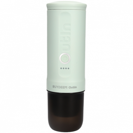 Φορητή μηχανή espresso BUYDEEM Nano OTEM-01, 7500 mAh, 20 bar, 50 ml, 12/24V, φόρτιση USB και Type-C, έδαφος + κάψουλες, πράσινο