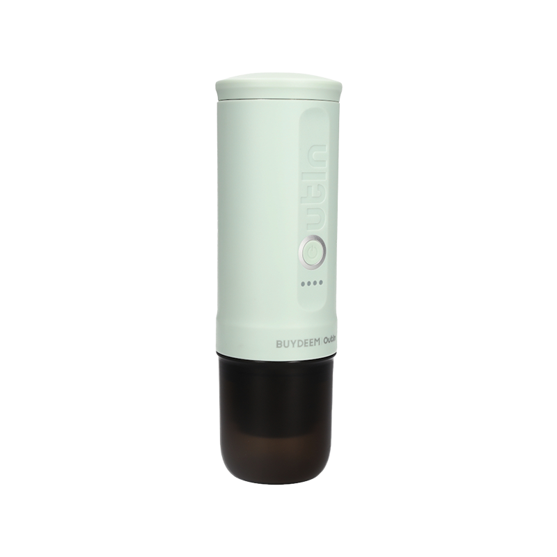Φορητή μηχανή espresso BUYDEEM Nano OTEM-01, 7500 mAh, 20 bar, 50 ml, 12/24V, φόρτιση USB και Type-C, έδαφος + κάψουλες, πράσινο