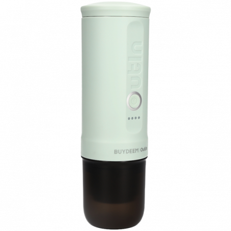 Φορητή μηχανή espresso BUYDEEM Nano OTEM-01, 7500 mAh, 20 bar, 50 ml, 12/24V, φόρτιση USB και Type-C, έδαφος + κάψουλες, πράσινο
