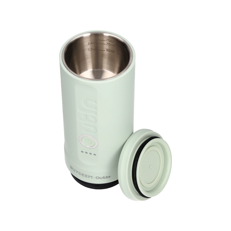 Φορητή μηχανή espresso BUYDEEM Nano OTEM-01, 7500 mAh, 20 bar, 50 ml, 12/24V, φόρτιση USB και Type-C, έδαφος + κάψουλες, πράσινο