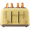 Τοστιέρα ψωμιού BUYDEEM DT640E, 1800W, 4 υποδοχές, 7 αυτόματα προγράμματα, 7 επίπεδα φρυγανίσματος, ενδεικτικές λυχνίες LED, δίσκοι ψίχας, High pop-up, Κίτρινο