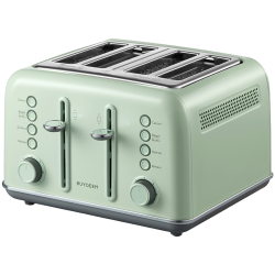 Τοστιέρα ψωμιού BUYDEEM DT640E, 1800W, 4 υποδοχές, 7 αυτόματα προγράμματα, 7 επίπεδα φρυγανίσματος, ενδεικτικές λυχνίες LED, δίσκοι ψίχας, High pop-up, πράσινο