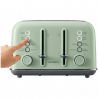 Τοστιέρα ψωμιού BUYDEEM DT640E, 1800W, 4 υποδοχές, 7 αυτόματα προγράμματα, 7 επίπεδα φρυγανίσματος, ενδεικτικές λυχνίες LED, δίσκοι ψίχας, High pop-up, πράσινο