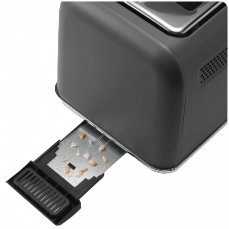 Τοστιέρα ψωμιού BUYDEEM DT730E, 900W, 2 υποδοχές, 9 αυτόματα προγράμματα, 9 επίπεδα φρυγανίσματος, Ανοξείδωτο περίβλημα, Οθόνη LCD, Ενδεικτικές λυχνίες LED, Αυτοκεντρισμός, Χρονοδιακόπτης, Γκρι