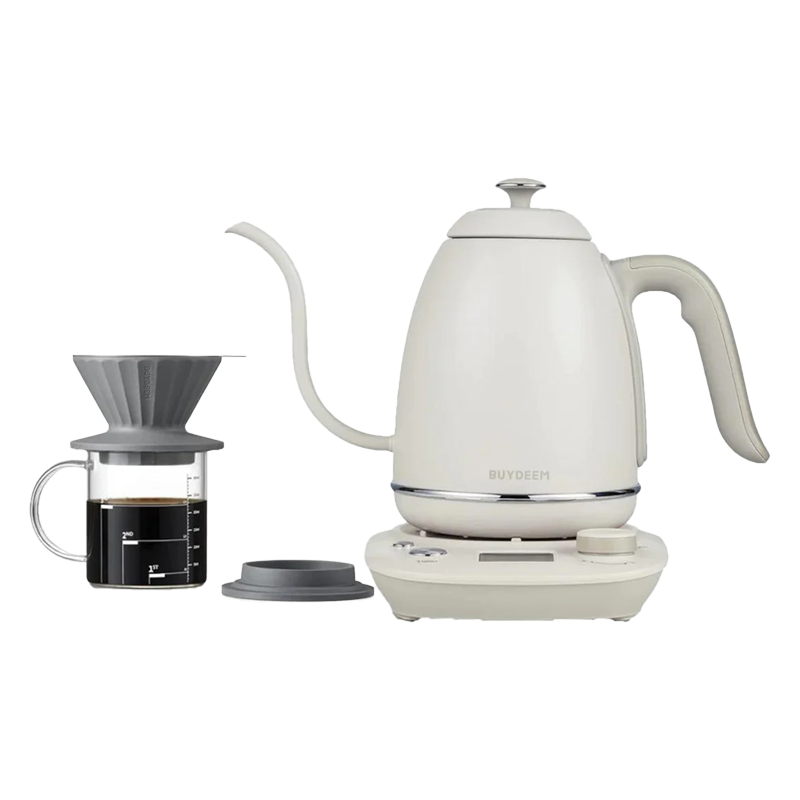 Ηλεκτρικός βραστήρας Gooseneck BUYDEEM K821, 1000W, 0.8 l, Keep warm, τεχνολογία αισθητήρα NTC, LCD, λευκό