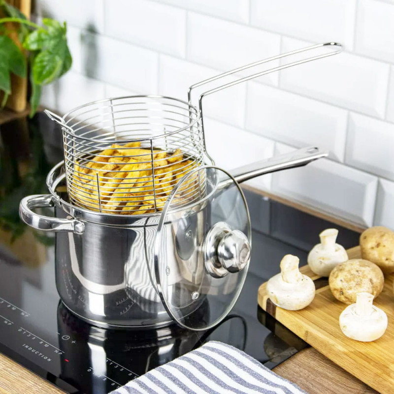 Kinghoff KH 4581, 3.6 l, 18 cm, Πολυστρωματικός πάτος, Επαγωγή, Inox