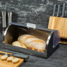 Κουτί ψωμιού Kinghoff KH 3203, 39.5x28x18.5 cm, Ατσάλι, Ημιδιαφανές καπάκι, Λευκό/γκρι