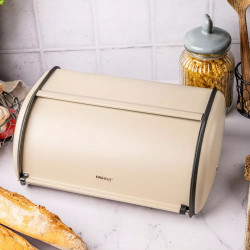 Κουτί ψωμιού Kinghoff KH 1754, 15x24x36 cm, Ομαλό άνοιγμα και κλείσιμο, Ατσάλι, Μπεζ